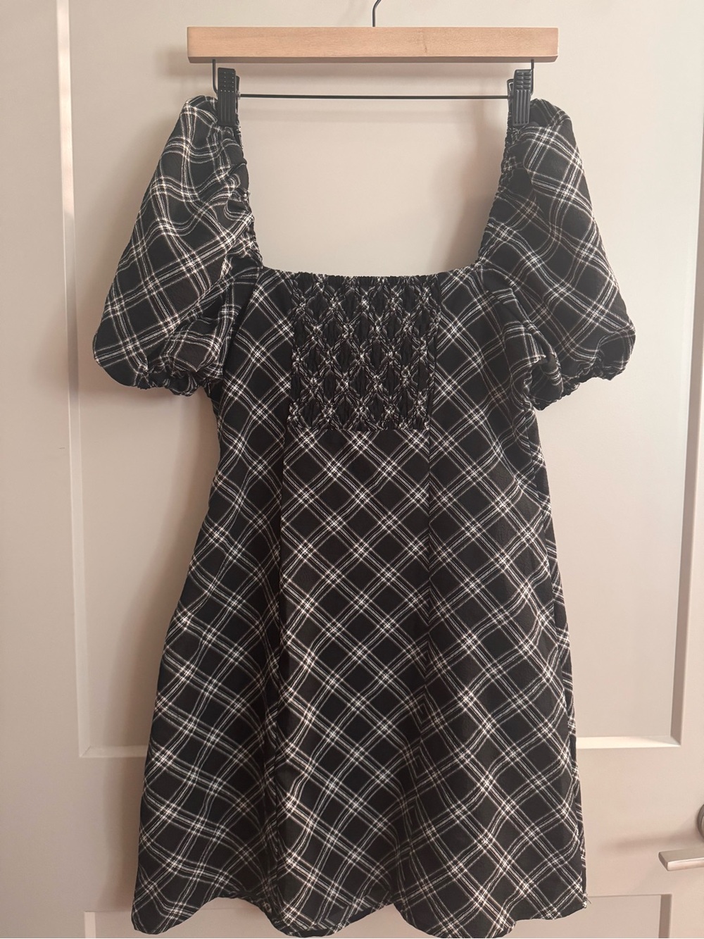 H&M Black and White Plaid Mini Dress - Picture 6 of 6